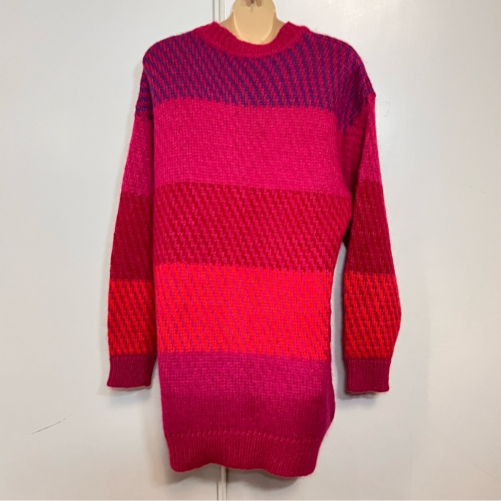 Vintage 80s Spiegel Together Knit Cardigan Chunky Short Sleeves Missy M Colorful - Picture 4 of 10
